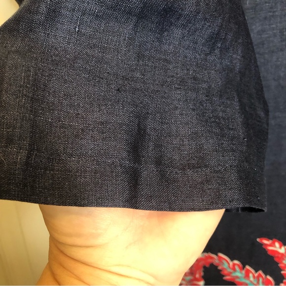 Talbots Pullover V-Neck 3/4 Sleeve Linen Dress Size L - Picture 6 of 9